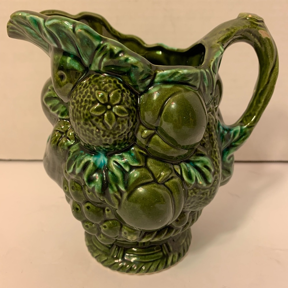 Vintage Mid Century Modern Ceramic 1950's Rubens Festive Orchard Small Pitcher.